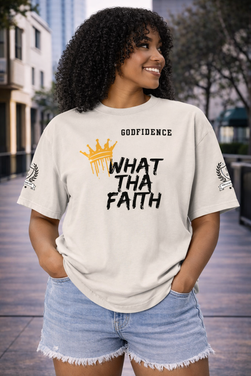 NEW!!! Godfidence WTF What Tha Faith Oversized faded t-shirt