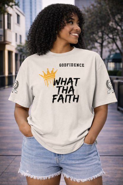 NEW!!! Godfidence WTF What Tha Faith Oversized faded t-shirt