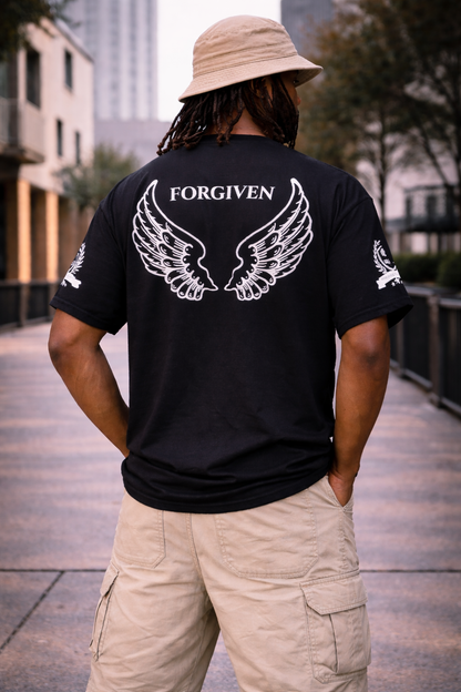 NEW!!! Godfidence Forgiven Angel Wings Classic Tee