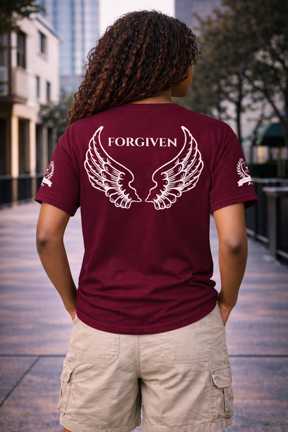 NEW!!! Godfidence Forgiven Angel Wings Classic Tee