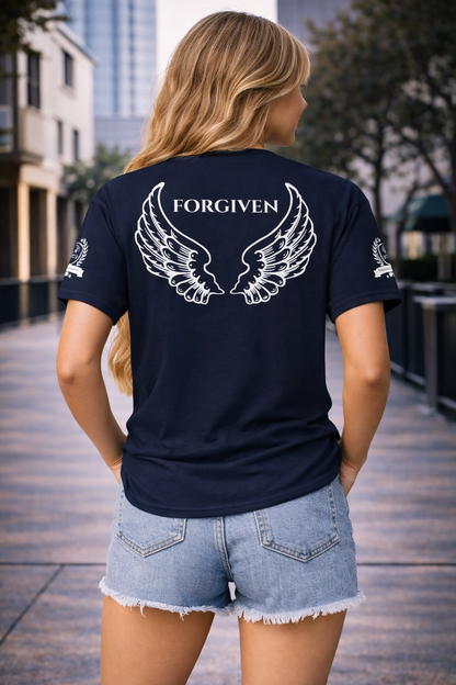 NEW!!! Godfidence Forgiven Angel Wings Classic Tee