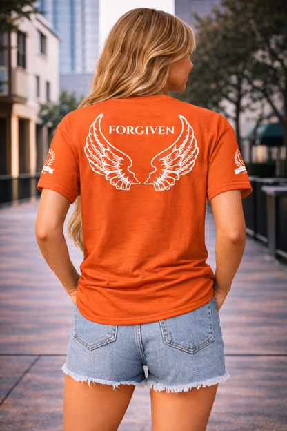 NEW!!! Godfidence Forgiven Angel Wings Classic Tee