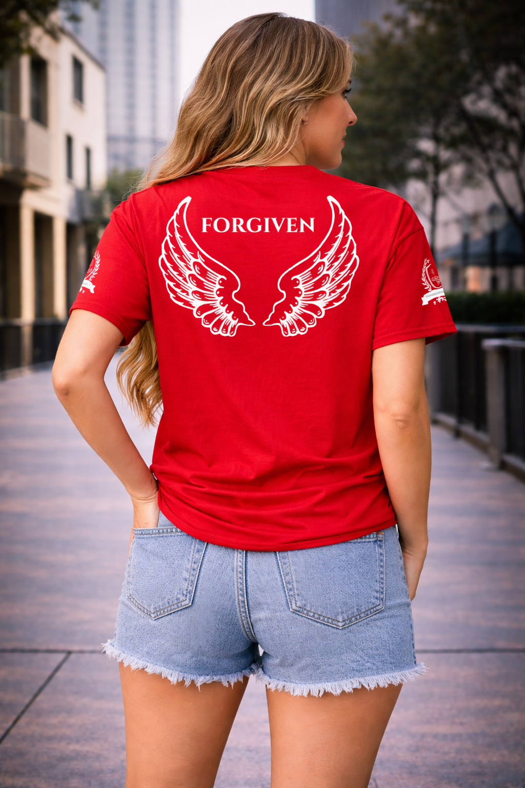 NEW!!! Godfidence Forgiven Angel Wings Classic Tee