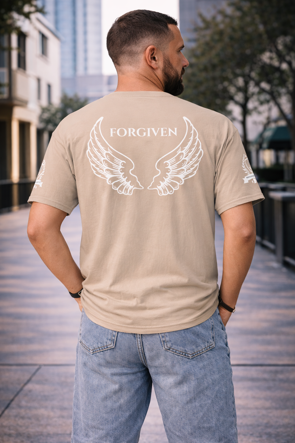 NEW!!! Godfidence Forgiven Angel Wings Classic Tee