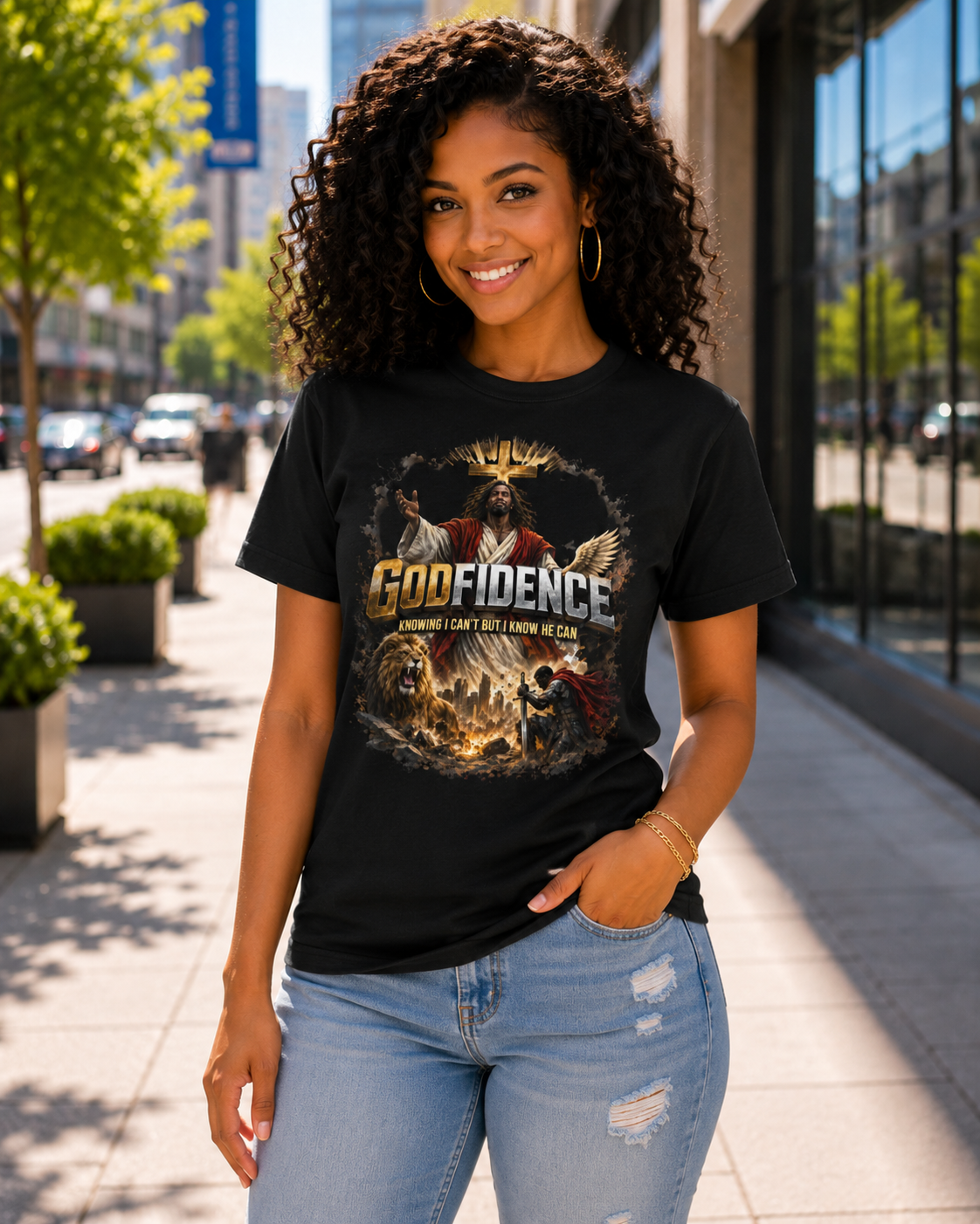 NEW!! Godfidence Womens War Front Tee