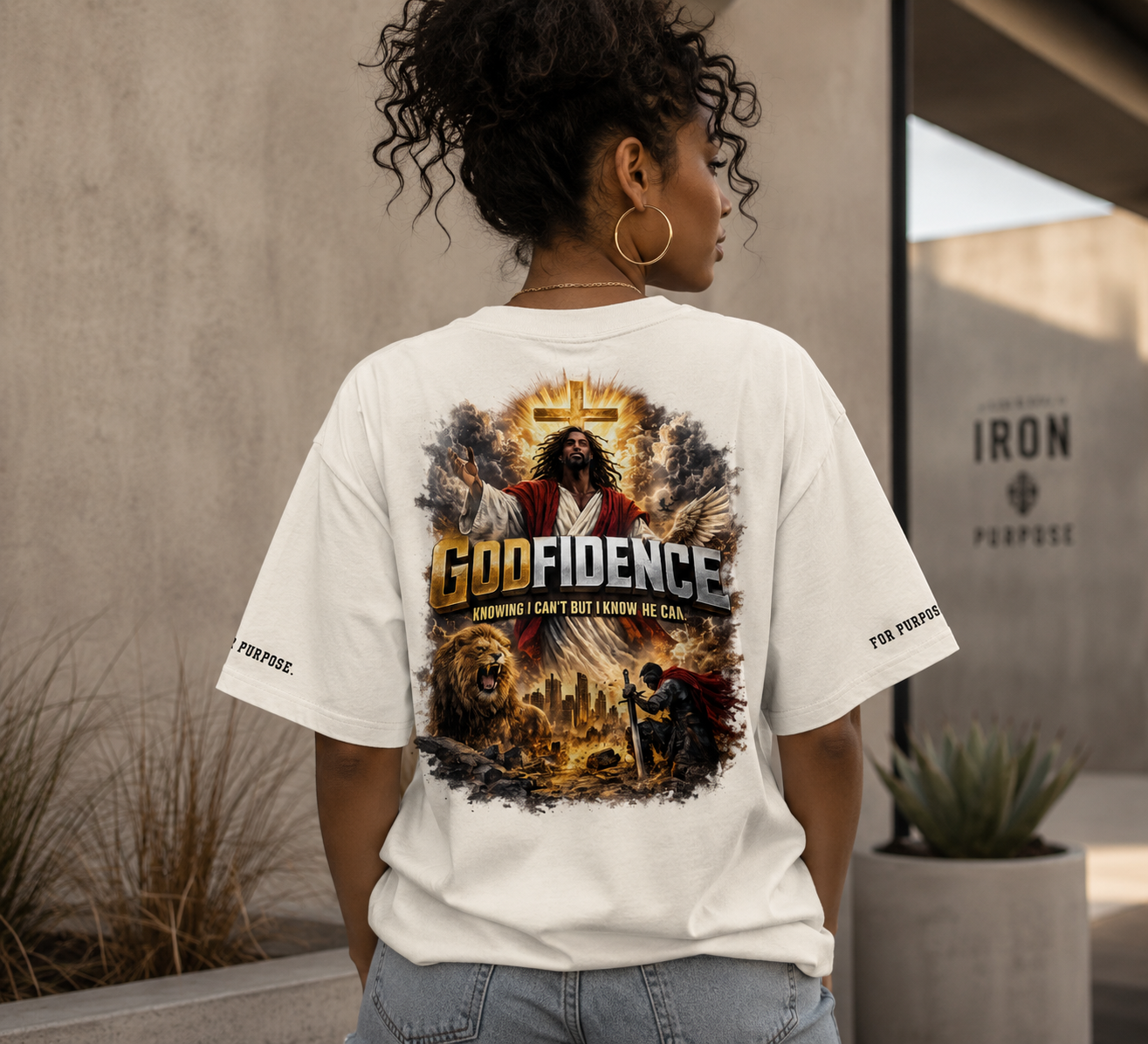 NEW!! Godfidence War Oversized faded t-shirt - Godfidence Every Day G.E.D. Brand