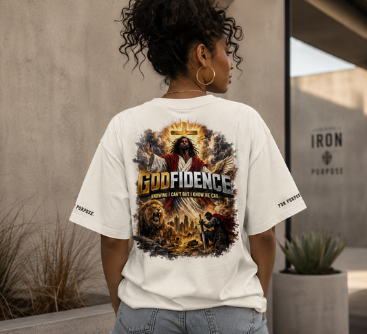 NEW!! Godfidence War Oversized faded t-shirt - Godfidence Every Day G.E.D. Brand