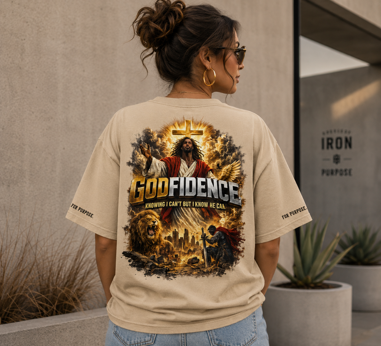 NEW!! Godfidence War Oversized faded t-shirt - Godfidence Every Day G.E.D. Brand
