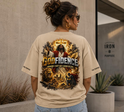 NEW!! Godfidence War Oversized faded t-shirt - Godfidence Every Day G.E.D. Brand