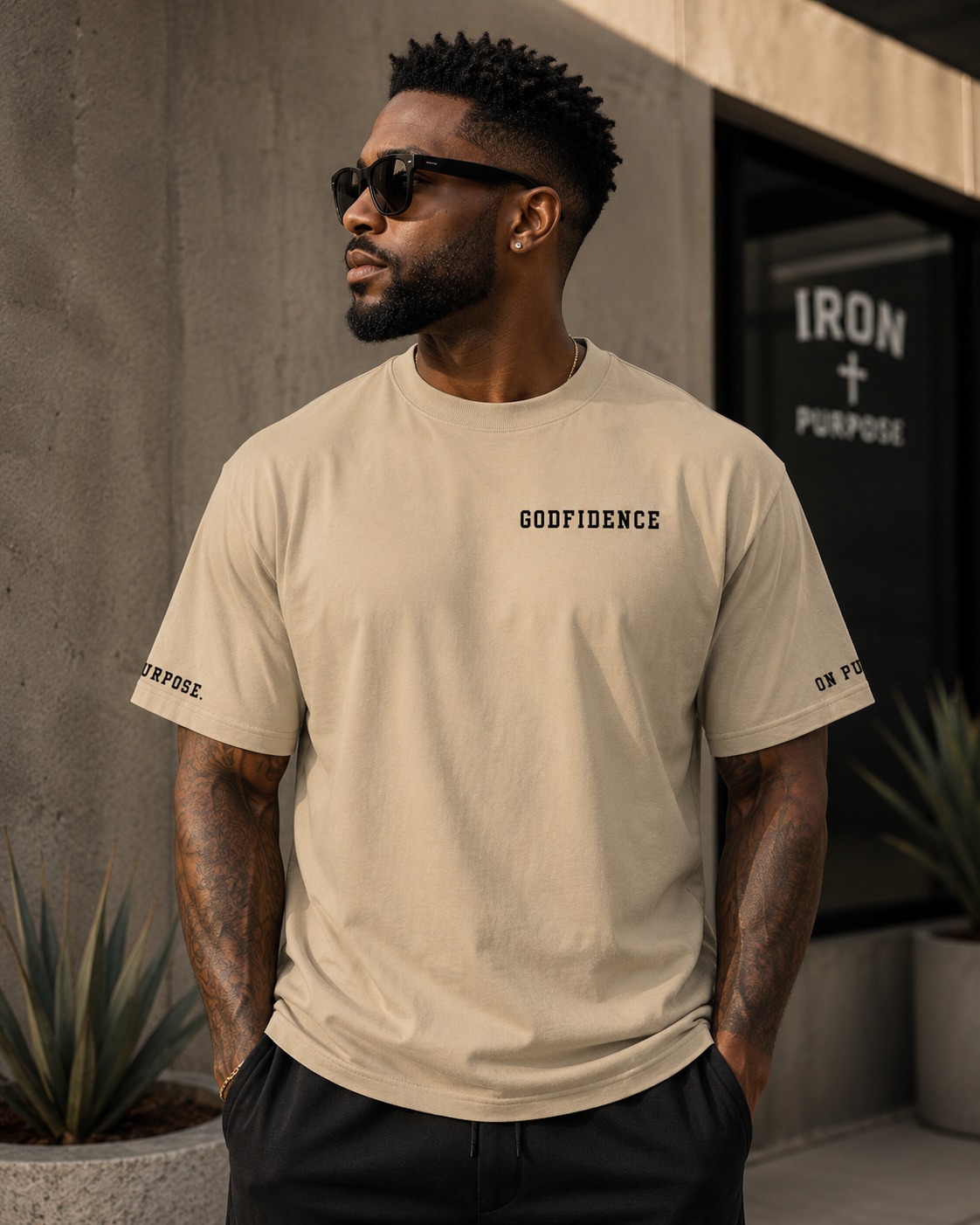 NEW!! Godfidence War Oversized faded t-shirt - Godfidence Every Day G.E.D. Brand