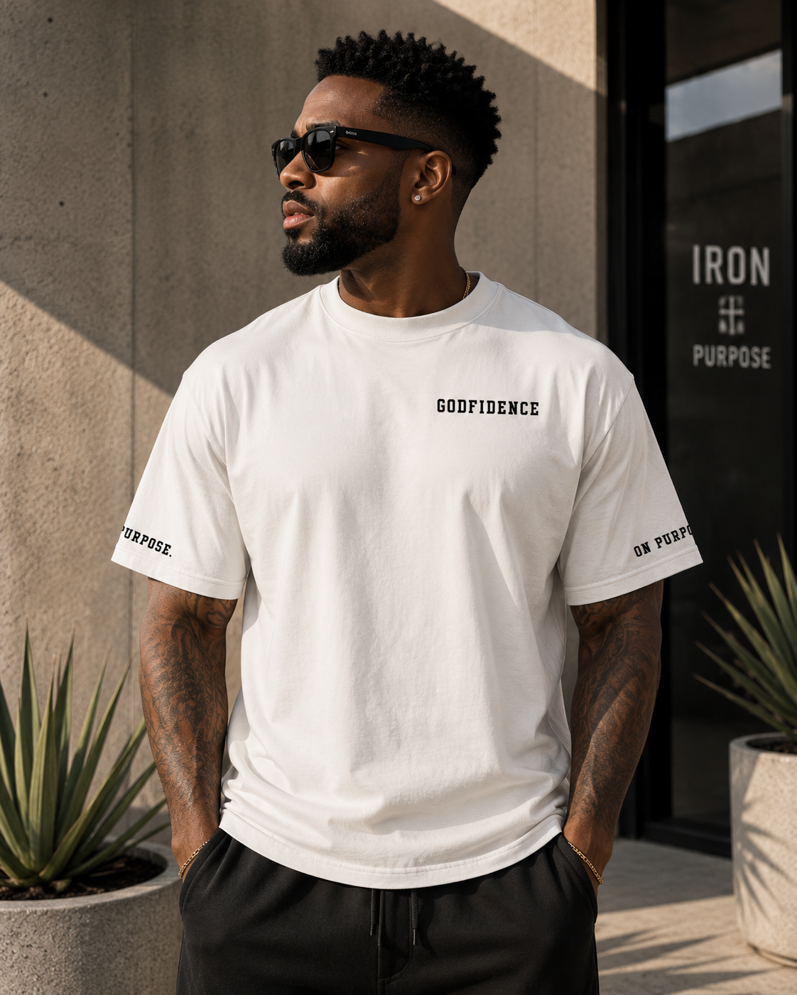 NEW!! Godfidence War Oversized faded t-shirt - Godfidence Every Day G.E.D. Brand