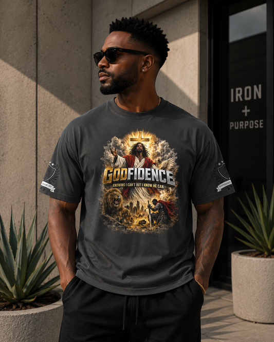NEW!! Godfidence War Front Oversized faded t-shirt - Godfidence Every Day G.E.D. Brand
