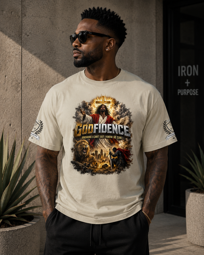 NEW!! Godfidence War Front Oversized faded t-shirt - Godfidence Every Day G.E.D. Brand