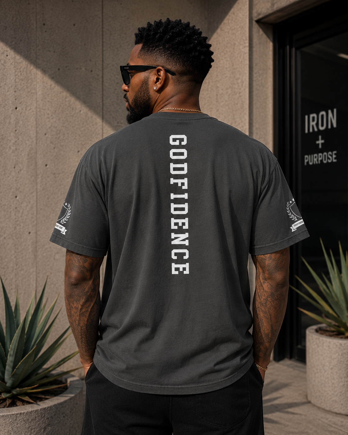NEW!! Godfidence War Front Oversized faded t-shirt - Godfidence Every Day G.E.D. Brand