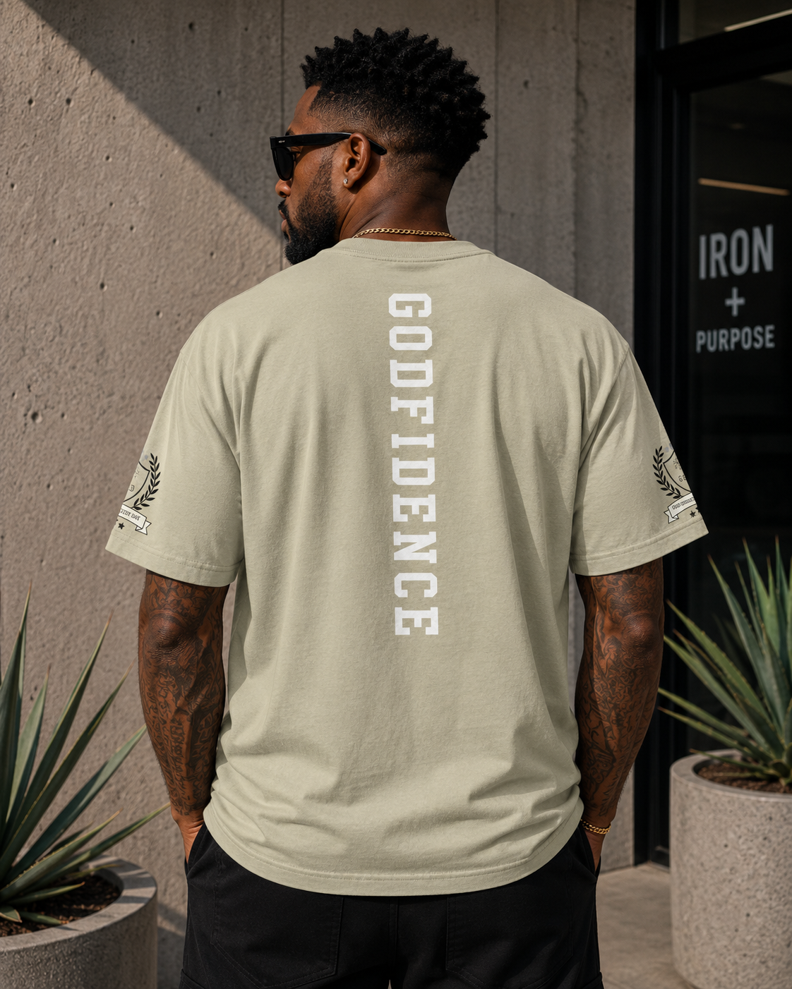 NEW!! Godfidence War Front Oversized faded t-shirt - Godfidence Every Day G.E.D. Brand