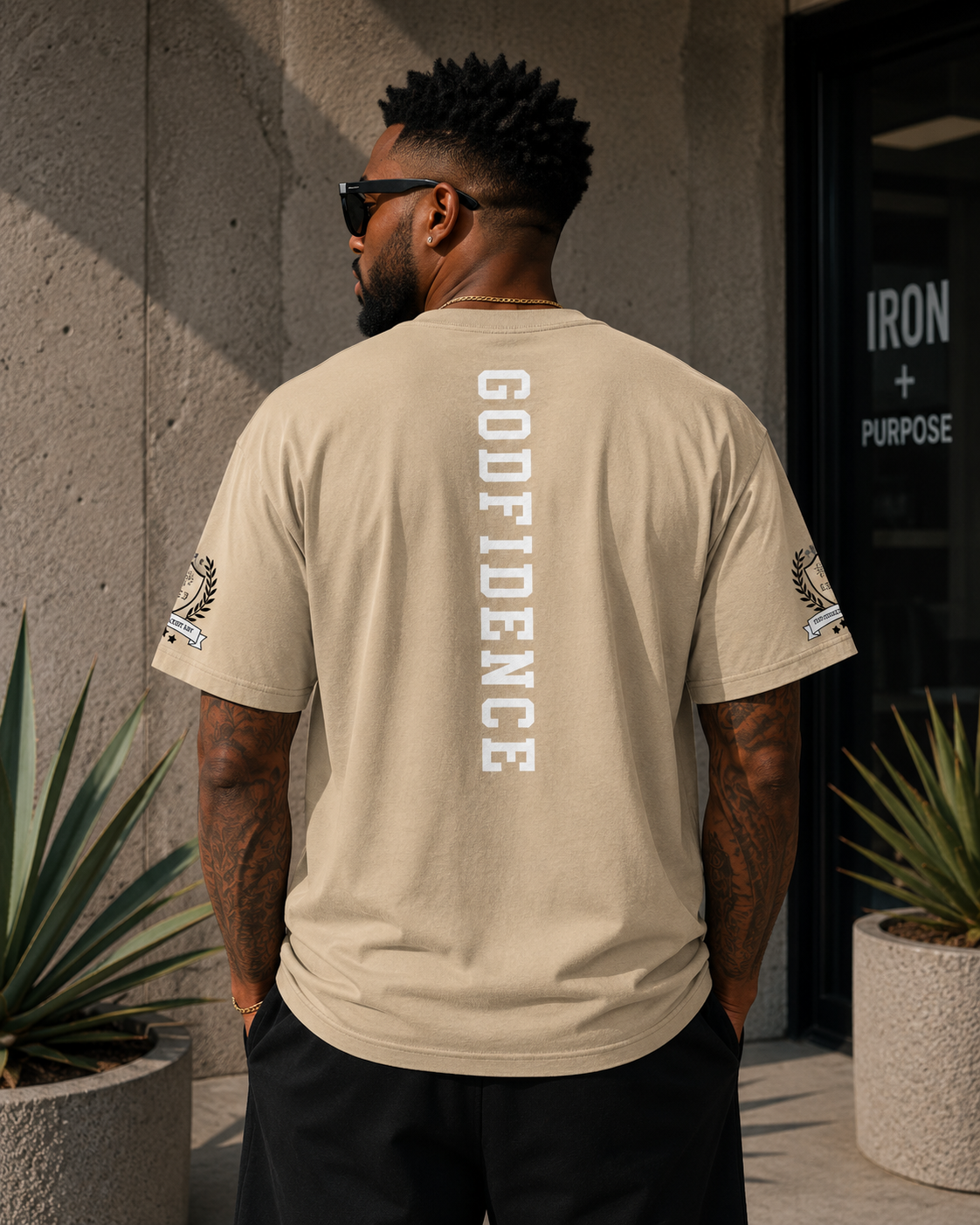 NEW!! Godfidence War Front Oversized faded t-shirt - Godfidence Every Day G.E.D. Brand