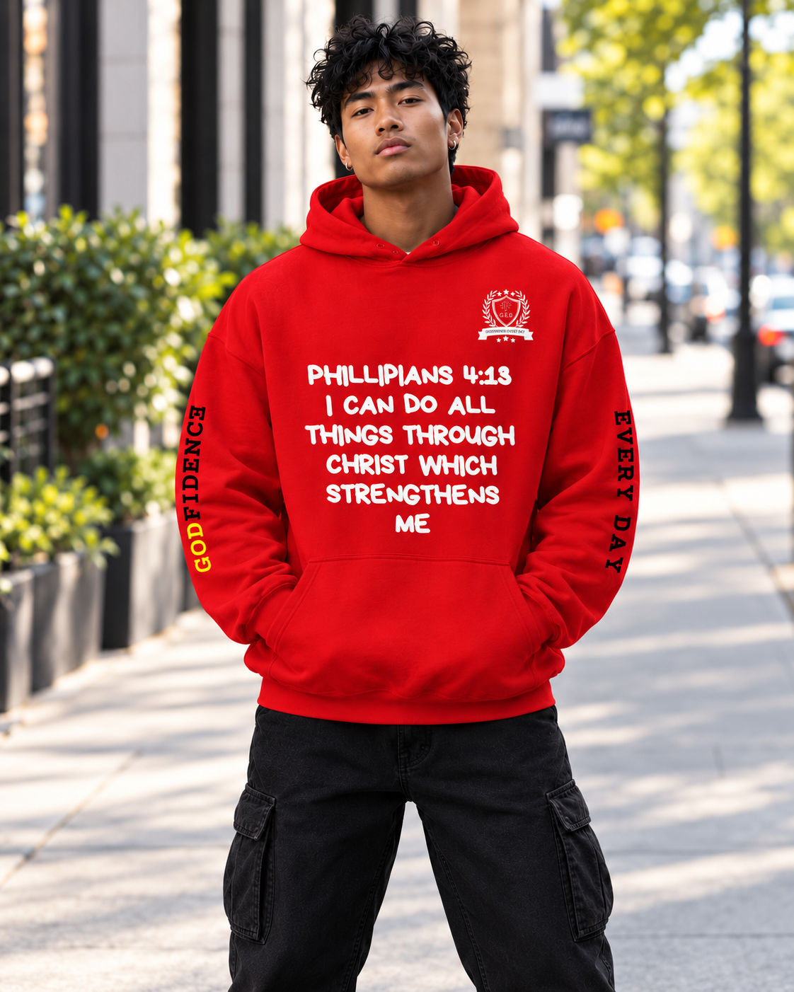 Godfidence Phill413 Hoodie (white lettering)