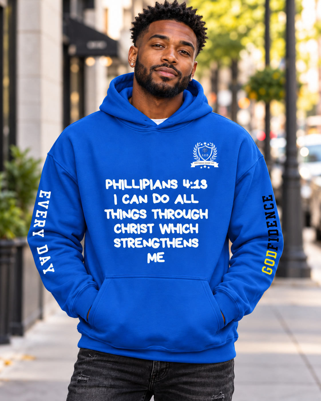 Godfidence Phill413 Hoodie (white lettering)
