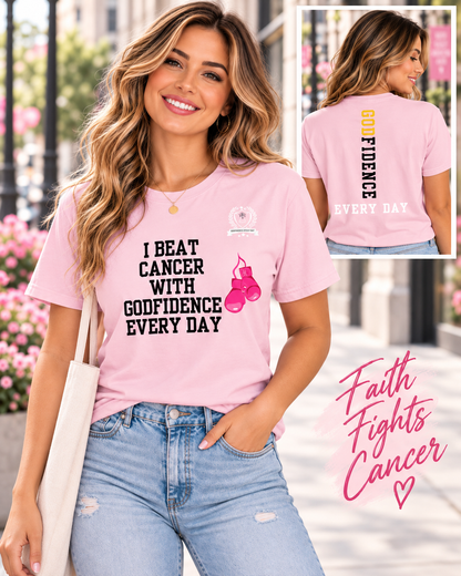 NEW!!! Godfidence I Beat Breast Cancer tee - Godfidence Every Day G.E.D. Brand