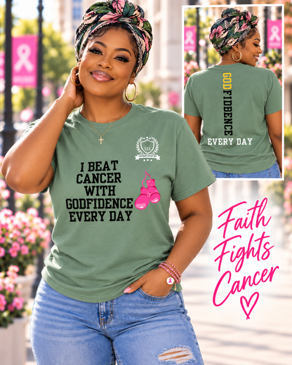 NEW!!! Godfidence I Beat Breast Cancer tee - Godfidence Every Day G.E.D. Brand