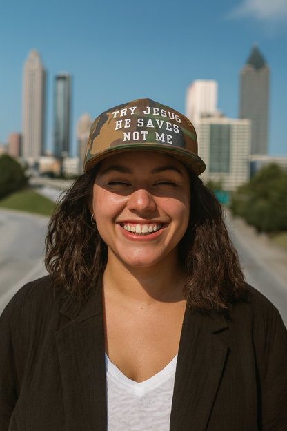 Try Jesus Snapback Hat - Godfidence Every Day G.E.D. Brand