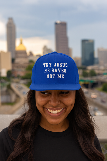 Try Jesus Snapback Hat - Godfidence Every Day G.E.D. Brand