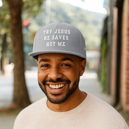 Try Jesus Snapback Hat - Godfidence Every Day G.E.D. Brand