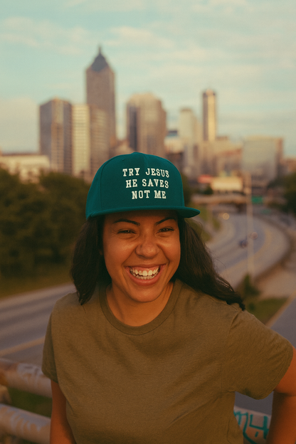 Try Jesus Snapback Hat - Godfidence Every Day G.E.D. Brand