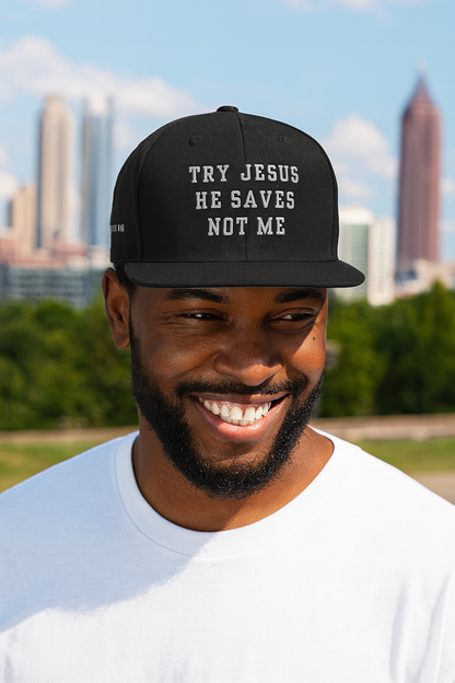 Try Jesus Snapback Hat - Godfidence Every Day G.E.D. Brand