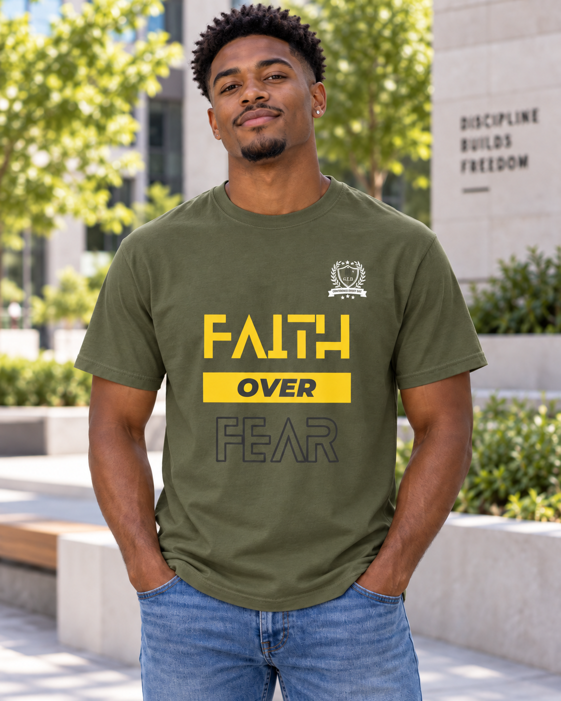 NEW!!! Godfidence Faith Over Hollow Fear Tee - Godfidence Every Day G.E.D. Brand