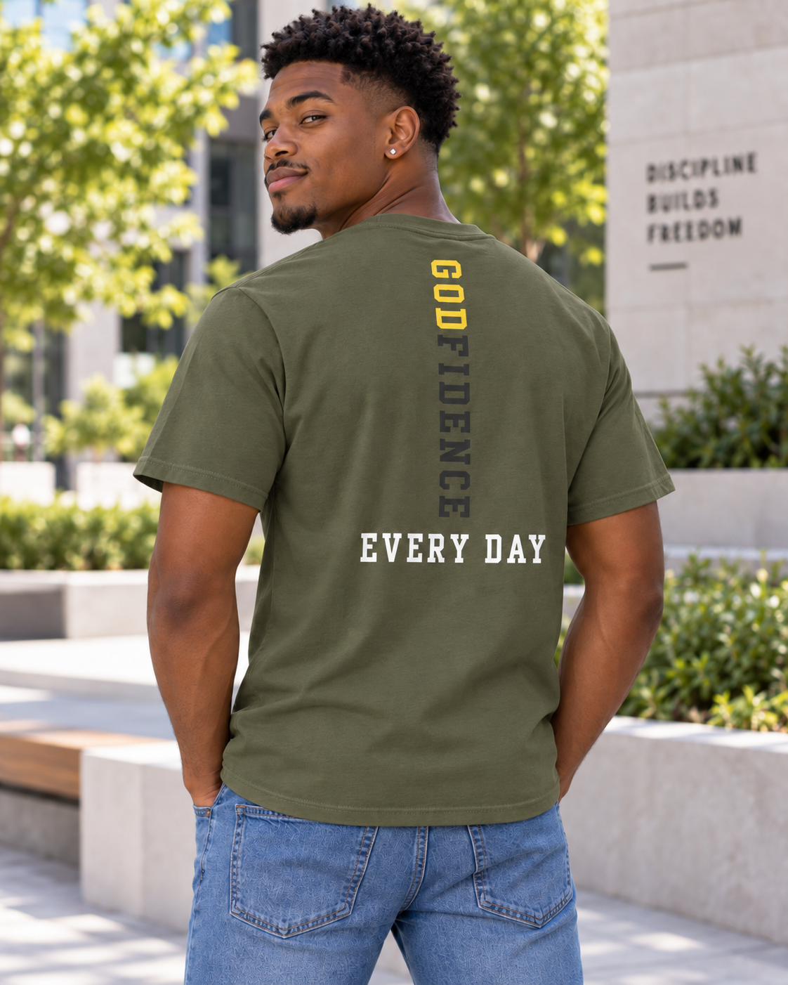 NEW!!! Godfidence Faith Over Hollow Fear Tee - Godfidence Every Day G.E.D. Brand