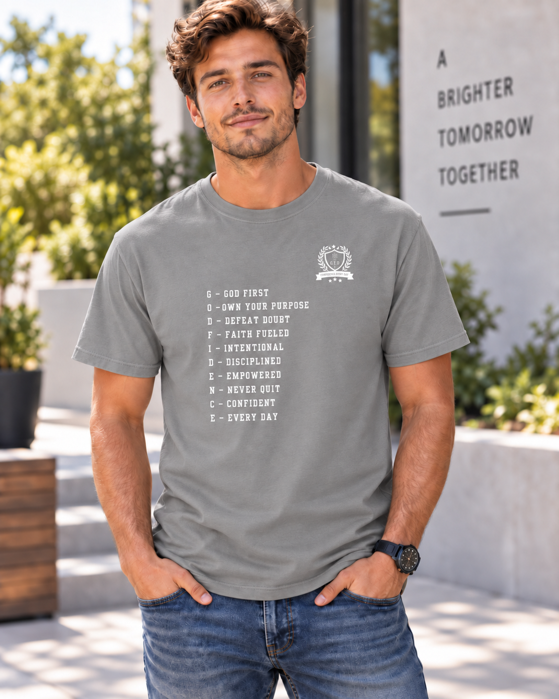 NEW!! Godfidence Acronym Front Tee - Godfidence Every Day G.E.D. Brand