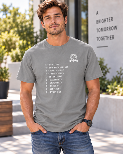 NEW!! Godfidence Acronym Front Tee - Godfidence Every Day G.E.D. Brand