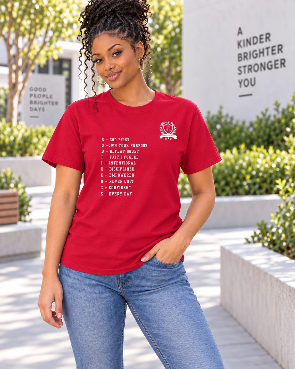 NEW!! Godfidence Acronym Front Tee - Godfidence Every Day G.E.D. Brand