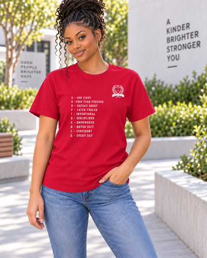 NEW!! Godfidence Acronym Front Tee - Godfidence Every Day G.E.D. Brand