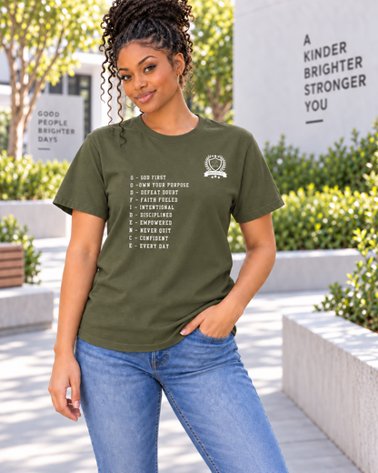 NEW!! Godfidence Acronym Front Tee - Godfidence Every Day G.E.D. Brand