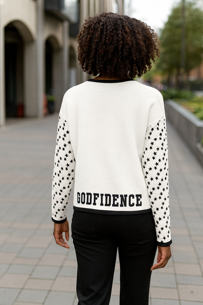 Godfidence & Star Sleeve Knitted sweater - Godfidence Every Day G.E.D. Brand