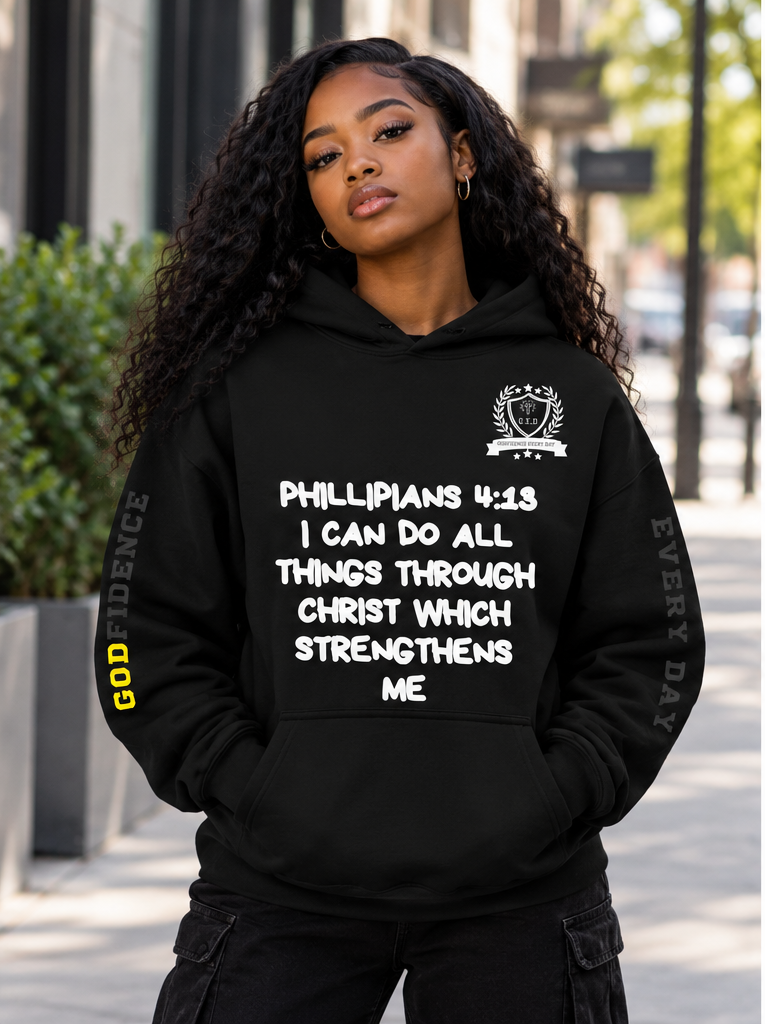 Godfidence Phill413 Hoodie (white lettering)