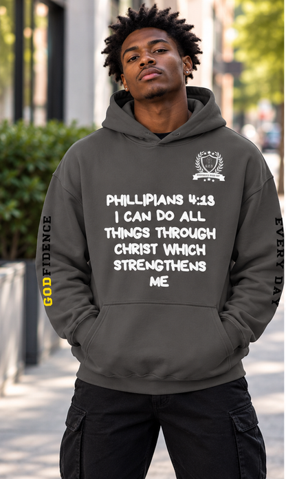 Godfidence Phill413 Hoodie (white lettering)