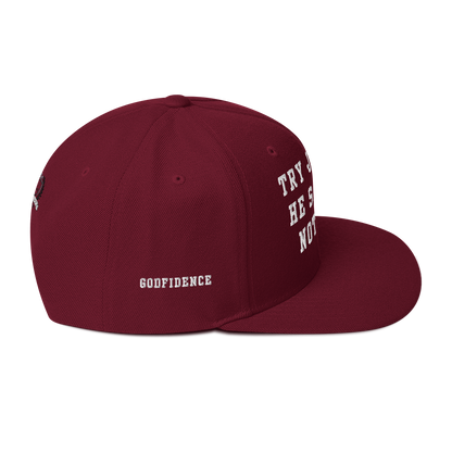 Try Jesus Snapback Hat - Godfidence Every Day G.E.D. Brand