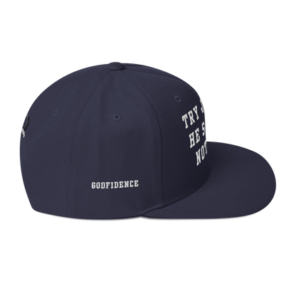 Try Jesus Snapback Hat - Godfidence Every Day G.E.D. Brand