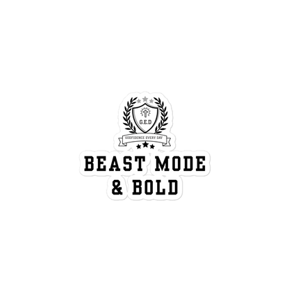 G.E.D. Beast Mode & Bold Bubble-free stickers - Godfidence Every Day G.E.D. Brand