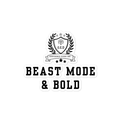 G.E.D. Beast Mode & Bold Bubble-free stickers - Godfidence Every Day G.E.D. Brand