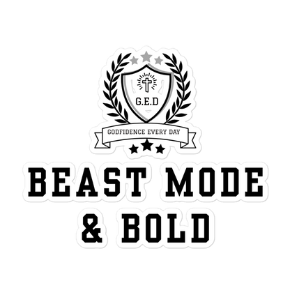 G.E.D. Beast Mode & Bold Bubble-free stickers - Godfidence Every Day G.E.D. Brand