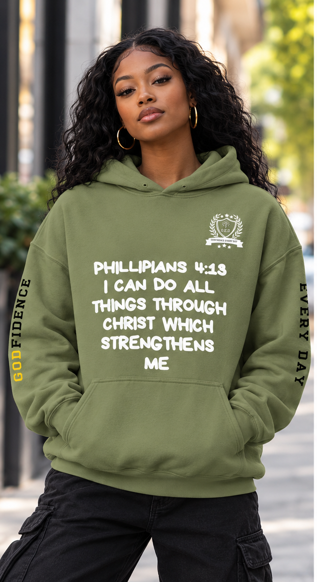 Godfidence Phill413 Hoodie (white lettering)