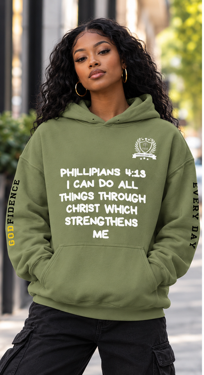 Godfidence Phill413 Hoodie (white lettering)