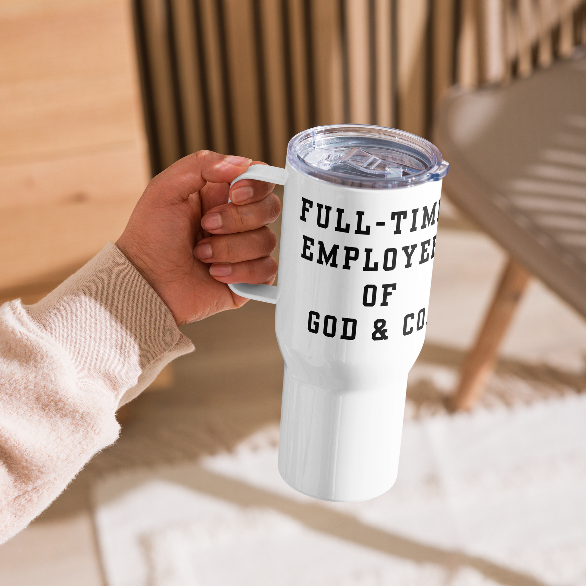 NEW!!! Full Time G.E.D Travel mug with a handle - Godfidence Every Day G.E.D. Brand