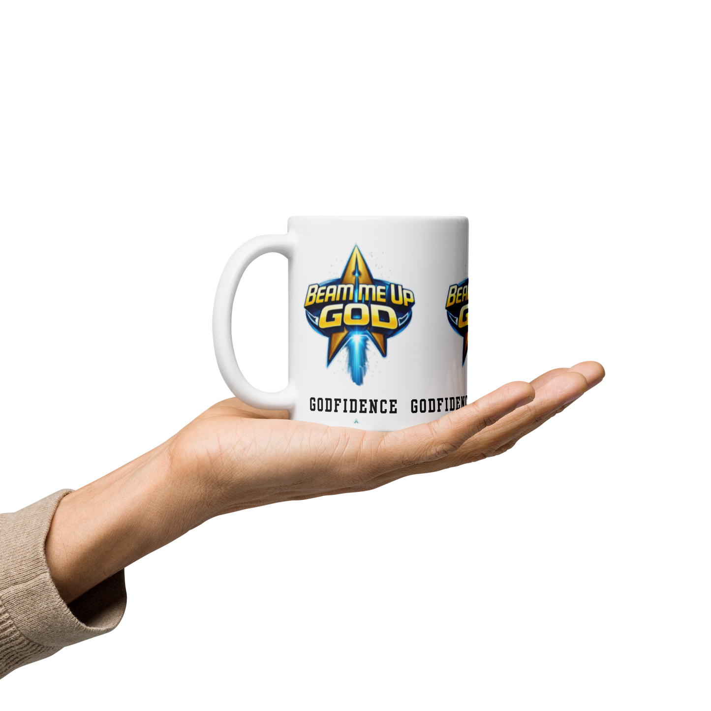 NEW!!! Godfidence Beam Me Up Gog mug - Godfidence Every Day G.E.D. Brand