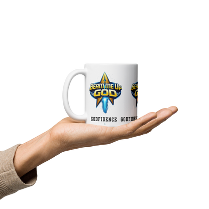 NEW!!! Godfidence Beam Me Up Gog mug - Godfidence Every Day G.E.D. Brand