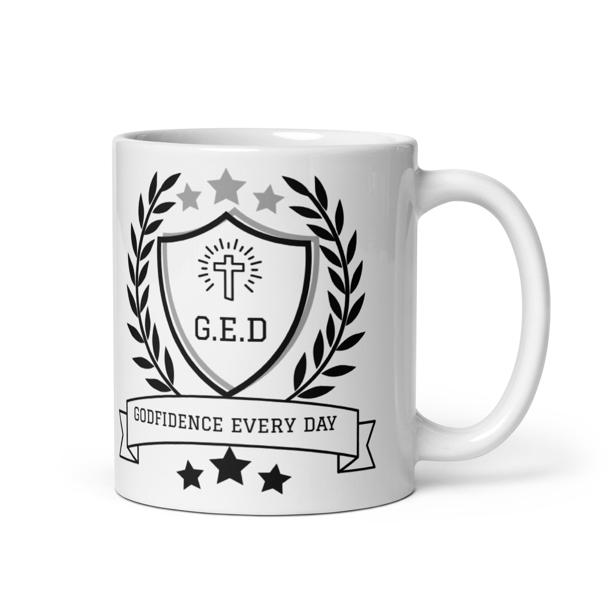 NEW!!! Full Time G.E.D White glossy mug - Godfidence Every Day G.E.D. Brand